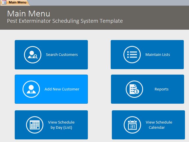 Pest Exterminator Appointment Tracking Template Outlook Style | Appointment Tracking Database